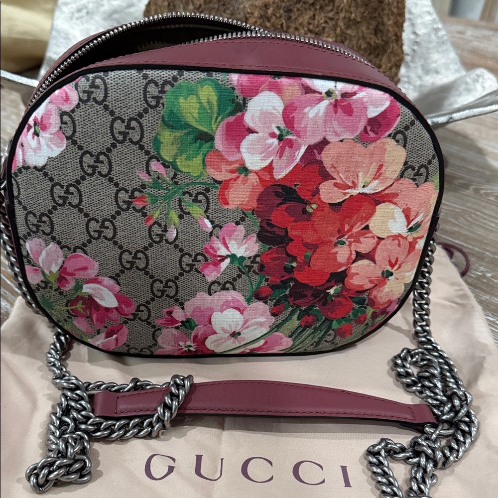 Gucci Floral Crossbody Bag - Pink, Red, and Green